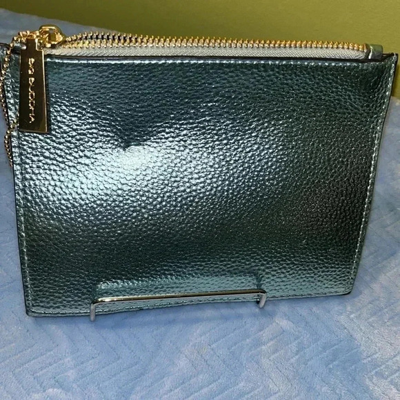 Big Buddha Metallic Blue Wristlet with Gold Accents - Picture 3 of 6